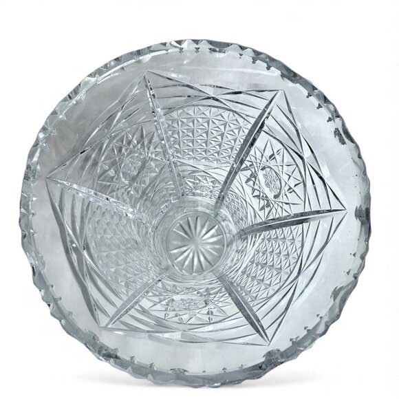 Vintage Cut Crystal Vase – 8” Heavy Starburst Design – 2.5 lbs - Picture 3 of 11